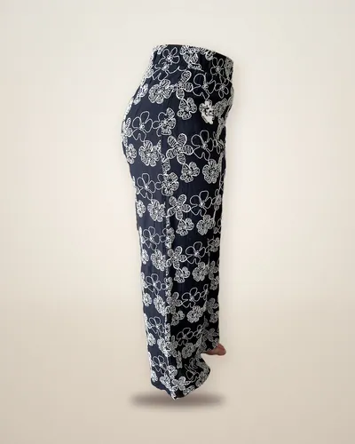 Pantalon Fleuri Noir — vue 2